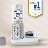 Panasonic KX-TGU430W white cordless phone with large 2.1-inch display and oversized buttons for seniors - view 6