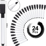 Set of 24 RYHBETH magnetic fine point dry erase markers in assorted colors displayed on a whiteboard - view 2