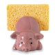 GABROC Pink Ceramic Pig Sponge Holder – Farmhouse Kitchen Decor – Open Box