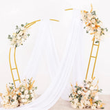White sheer chiffon fabric panel draped over a wedding arch, 29 inches wide by 19 feet long, lightweight and flowing - view 4