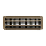 Two brown powder-coated steel louvered floor registers 4x14 inches with adjustable damper lever, heavy duty stamped steel - view 4
