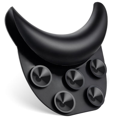Clear silicone shampoo bowl neck rest cushion with 5 large suction cups on underside, ergonomic salon basin pad