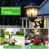 Melunar black solar post light with built-in flower planter base, 28.7-inch freestanding outdoor garden lamp - view 3