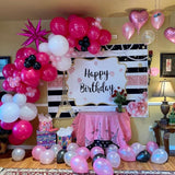 Kelfara 100-piece hot pink latex balloon garland arch kit with four balloon sizes and included tape and adhesive dots - view 6