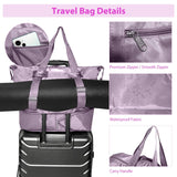 FLOCURE purple nylon yoga mat bag with shoe compartment and wet pocket, front view showing zipper pockets and mat strap - view 6