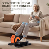 GUGTTR under desk elliptical pedal exerciser shown on floor beneath a desk, compact 17x15 inch unit with remote control - view 5