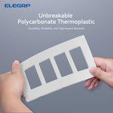 ELEGRP 4-gang screwless matte white decorator wall plate cover 8.57 by 4.88 inches polycarbonate finish - view 5