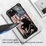 DJSOK black American flag football bumper case for iPhone 11 Pro Max with tire-texture sides and raised edges - view 2