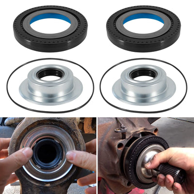 LAIKOU 3-piece front axle knuckle vacuum seal kit including inner knuckle seal, outer tube dust seal, and hub O-ring for Ford Super Duty