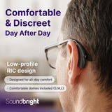 Soundbright Discovery black RIC Bluetooth hearing aids with rechargeable charging case, pair for both ears - view 5