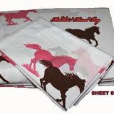 Girls pink and brown pony horse bandana print comforter set with coordinating sheet set and bonus unicorn backpack - view 7