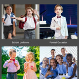 Three black elastic stretch kids belts with magnetic buckle closures by AWAYTR, adjustable for waist sizes 15 to 28 inches - view 6