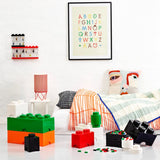 LEGO white stackable brick storage box shaped like a giant 8-stud LEGO brick with hinged lid, 12-liter capacity - view 5