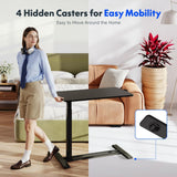 FlexiSpot H7 black overbed rolling table with C-shaped base and 28-inch desktop, pneumatic height-adjustable bedside desk - view 5