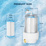 AS ColdPlunge white polypropylene filter housing with twist-off lid, three 5-inch 20-micron cartridges and two MNPT fittings for ice bath - view 2