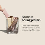 Three Gainful Rich Chocolate protein flavor packets in 7-pack sets against a white background - view 7