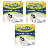 Hartz disposable dog diapers size small white 3-pack bundle of 108 count with adjustable velcro tabs