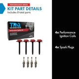 TRQ 8-piece ignition coil and iridium spark plug kit including 4 coils and 4 plugs for Jeep Cherokee and Dodge Dart - view 2