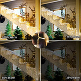 Warm white LED icicle lights with 72 hanging drops strung along a roofline outdoors, Christmas icicle lights 360 LED 18.57ft - view 4