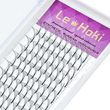 Le-Hoki 5D premade volume lash extensions tray with 120 C curl 0.07mm 12mm black fans in 12 rows