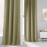 HPD Half Price Drapes 50x84 inch Nomad Tan faux linen room darkening curtain panel with rod pocket heading - view 4