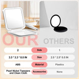 MIYADIVA 30X Magnifying Compact Pocket Mirror with Tweezers – Gold – Open Box — view 6 of 8