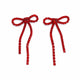 Bow Clip-On Earrings – Sparkly CZ Rhinestone Dangle Drop for Women