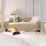 VClife Chenille Chair Slipcover 71x71 – Anti-Slip Washable Beige Tassel Cover — view 1 of 8