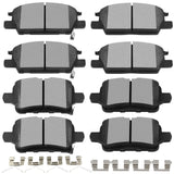SCITOO 8-piece ceramic brake pad set D1913 D1915 front and rear with hardware for Equinox Malibu Terrain