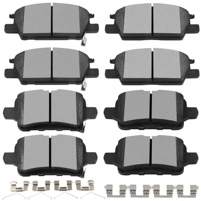 SCITOO 8-piece ceramic brake pad set D1913 D1915 front and rear with hardware for Equinox Malibu Terrain