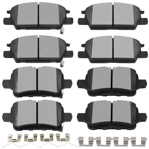 SCITOO 8-piece ceramic brake pad set D1913 D1915 front and rear with hardware for Equinox Malibu Terrain
