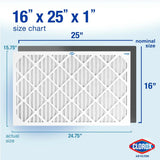 Clorox 4-pack MERV 11 pleated air filters size 16x25x1 in white beverage board frames for furnace and AC - view 7