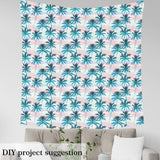 10-yard bolt of teal and pink coconut tree tropical print flannel fabric, 59 inches wide, unrolled to show pattern - view 4