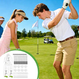 24 golf club shaped ballpoint pens, notepads, organza bags, and thank-you cards arranged as party favor sets - view 6