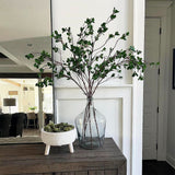 Three tall artificial eucalyptus branches 41.7 inches with realistic green PE plastic leaves arranged in a vase - view 2