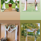 White sheer chiffon fabric panel draped over a wedding arch, 29 inches wide by 19 feet long, lightweight and flowing - view 5
