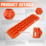 Pair of orange YATOINTO 4x4 off-road recovery traction boards with storage bag and nylon straps on white background - view 3