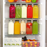 CUCUMI 10-Pack 16oz Square Glass Juice Bottles with Lids & Straws — view 5 of 7