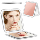 MIYADIVA 30X Magnifying Compact Pocket Mirror with Tweezers – Gold – Open Box — view 1 of 8