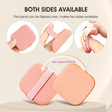Six pink square air cushion makeup sponges with flip bands arranged together, latex-free powder puffs for foundation - view 2