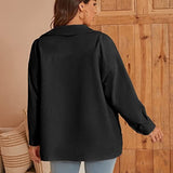 Simplee women's black corduroy shacket jacket with button front, collared neckline, and four pockets, size Large - view 5