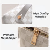 BIVIZKU Checkered Makeup Bag – 180° Flat-Open Large Cosmetic Organizer — view 8 of 8