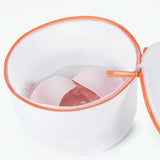 Shapermint white cylindrical large mesh laundry wash bag with zipper closure for protecting bras and delicate lingerie