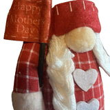 Handmade Mr & Mrs Gnome Set – 8" Red Plaid Heart Mother's Day Figurines — view 2 of 4