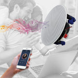 Herdio 4-inch white flush mount Bluetooth ceiling speaker pair with white grills, open box condition - view 4