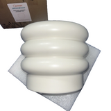 JOFAMY 6-inch tiered bubble ceramic planter pot in matte creamy white finish with stacked doughnut silhouette and drainage hole