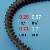 Black rubber CVT drive belt replacement for Can-Am Outlander Renegade Commander, OEM part 715900212, 38.58 inches long - view 5