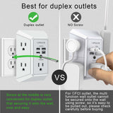 QINLIANF 5-Outlet Wall Surge Protector 4 USB Ports 1680 Joules Mountable – Open Box — view 5 of 7