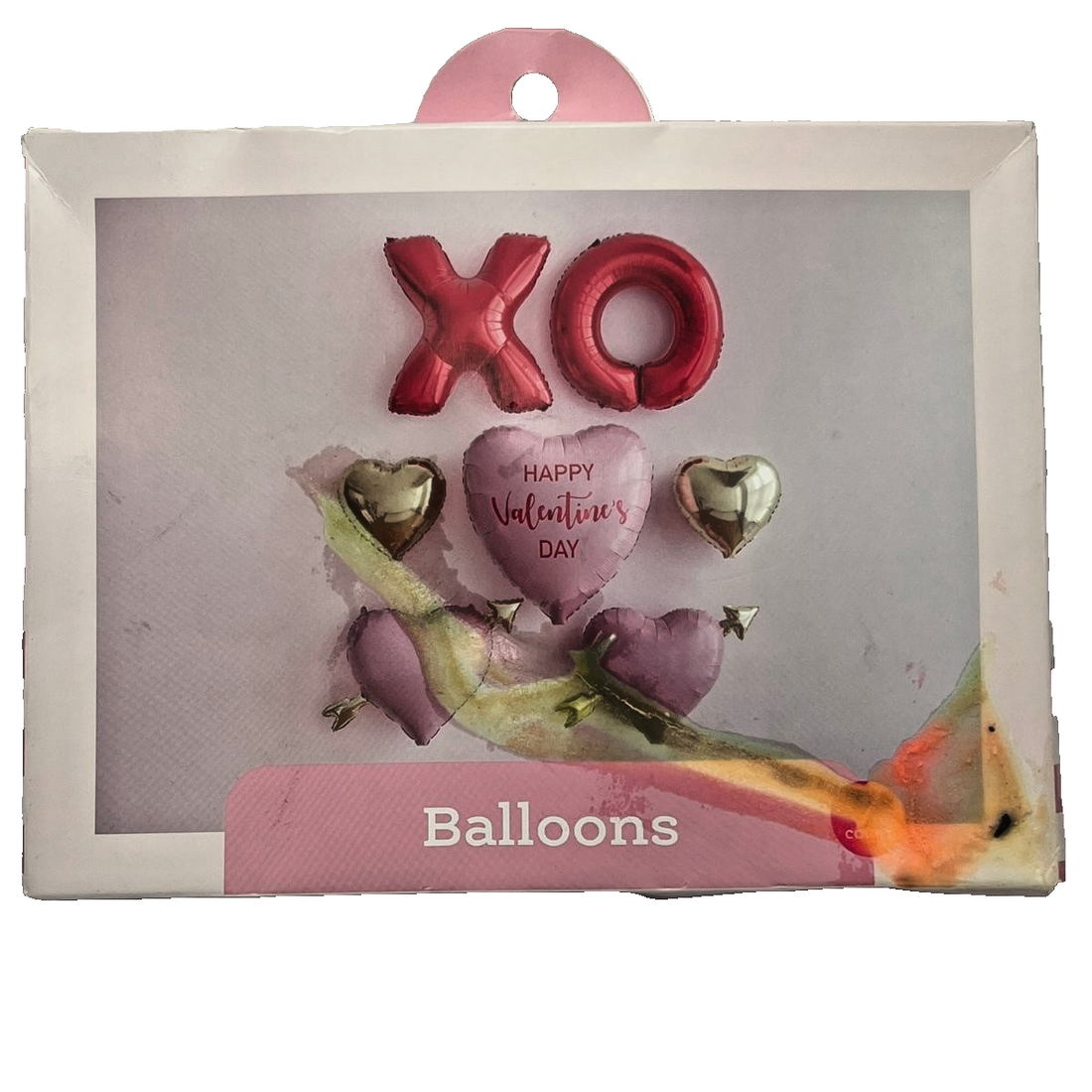 Spritz 7-piece red heart-shaped foil balloon bundle for Valentine's Day party decoration, factory sealed