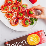 Three factory-sealed 7oz boxes of Breton Original Sea Salt Crackers stacked together, showing front label packaging - view 8